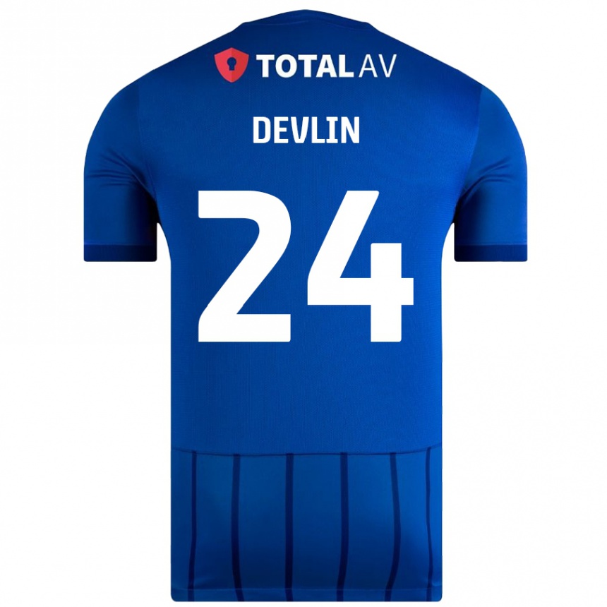 Enfant Football Maillot Terry Devlin #24 Bleu Tenues Domicile 2024/25 Canada