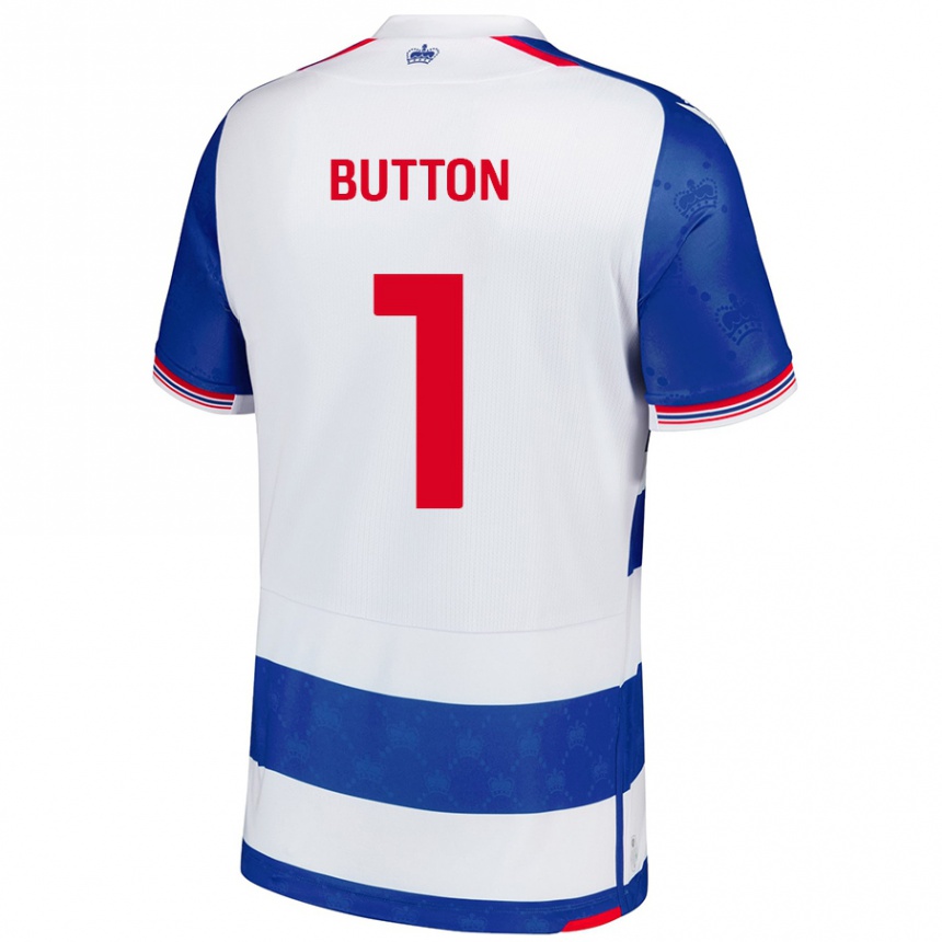 Kids Football David Button #1 Blue White Home Jersey 2024/25 T-Shirt Canada