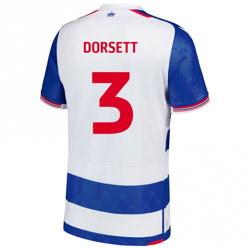 Kids Football Jeriel Dorsett #3 Blue White Home Jersey 2024/25 T-Shirt Canada