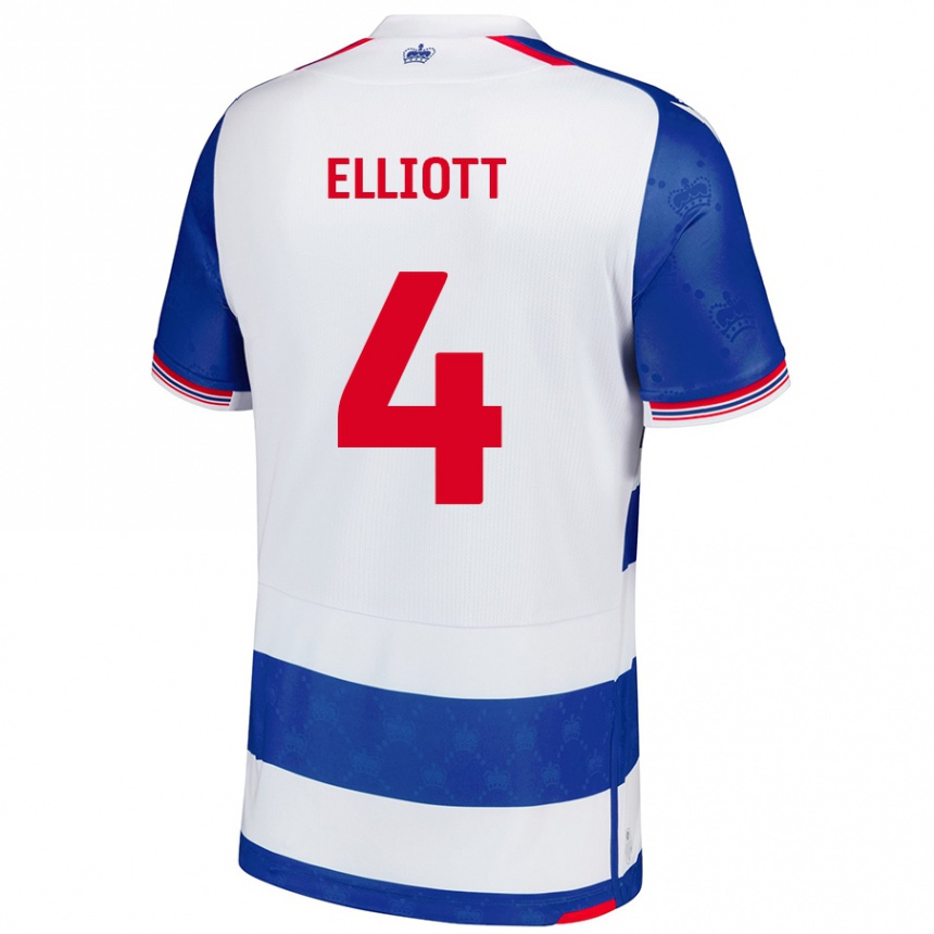 Kids Football Ben Elliott #4 Blue White Home Jersey 2024/25 T-Shirt Canada