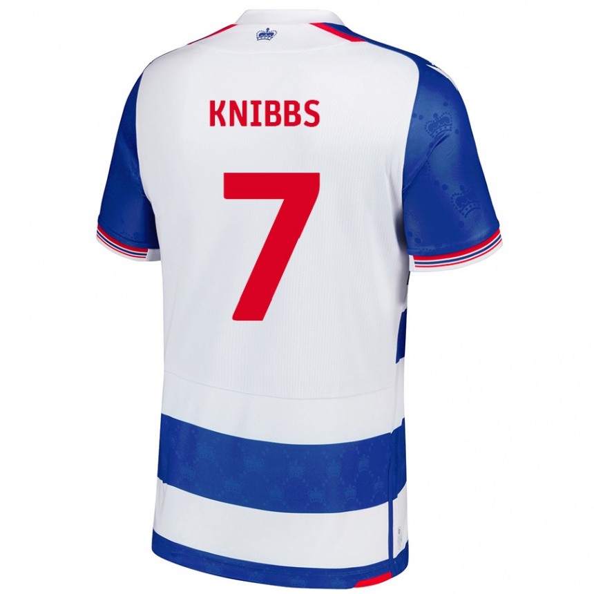 Kids Football Harvey Knibbs #7 Blue White Home Jersey 2024/25 T-Shirt Canada