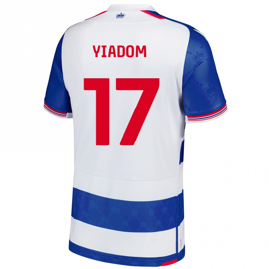 Kids Football Andy Yiadom #17 Blue White Home Jersey 2024/25 T-Shirt Canada