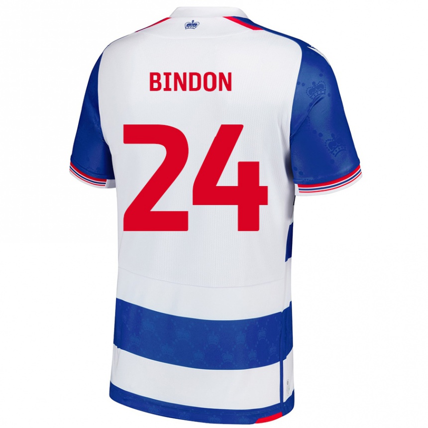 Kids Football Tyler Bindon #24 Blue White Home Jersey 2024/25 T-Shirt Canada