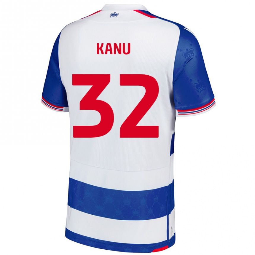 Kids Football Abraham Kanu #32 Blue White Home Jersey 2024/25 T-Shirt Canada