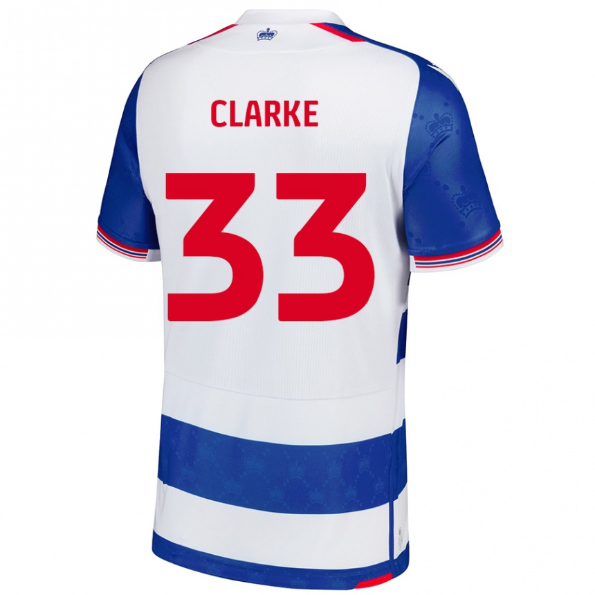 Kids Football John Clarke #33 Blue White Home Jersey 2024/25 T-Shirt Canada