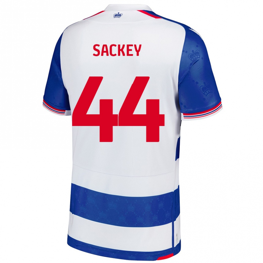 Kids Football Tyler Sackey #44 Blue White Home Jersey 2024/25 T-Shirt Canada