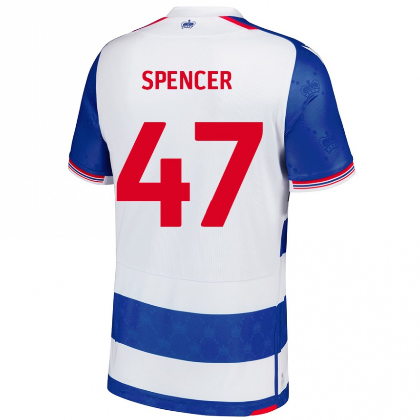 Kids Football Shay Spencer #47 Blue White Home Jersey 2024/25 T-Shirt Canada