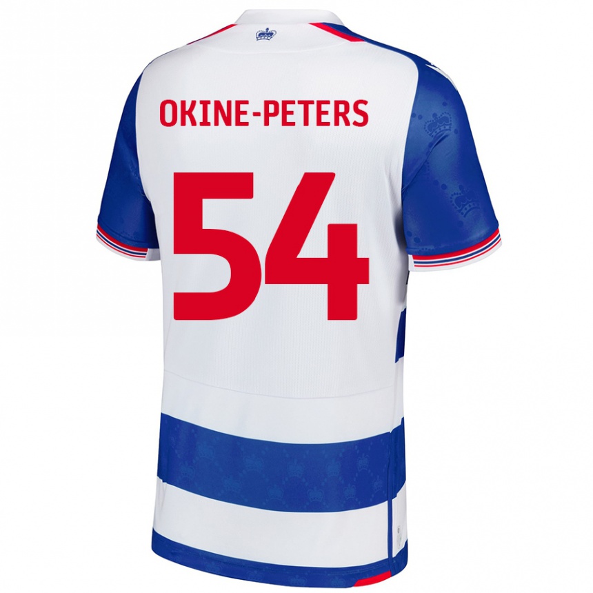 Kids Football Jeremiah Okine-Peters #54 Blue White Home Jersey 2024/25 T-Shirt Canada