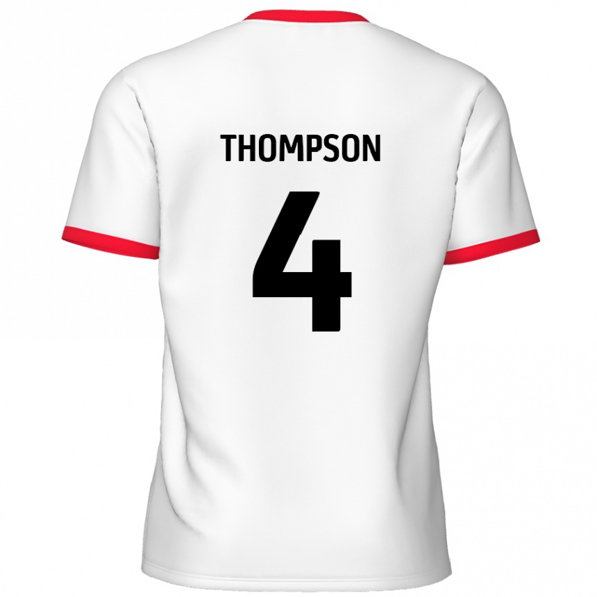 Kids Football Nathan Thompson #4 White Red Home Jersey 2024/25 T-Shirt Canada