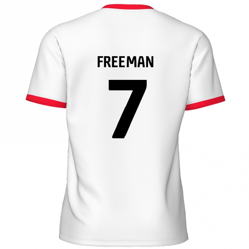 Kids Football Nick Freeman #7 White Red Home Jersey 2024/25 T-Shirt Canada