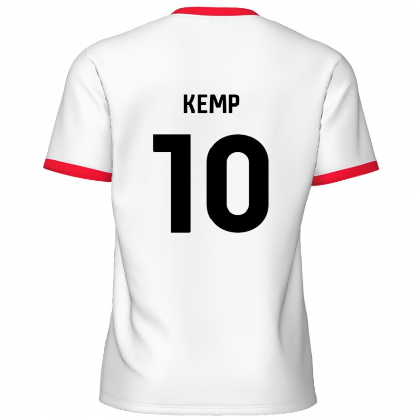 Kids Football Dan Kemp #10 White Red Home Jersey 2024/25 T-Shirt Canada