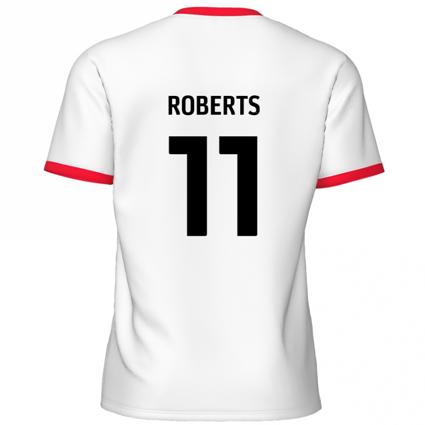 Kids Football Jordan Roberts #11 White Red Home Jersey 2024/25 T-Shirt Canada