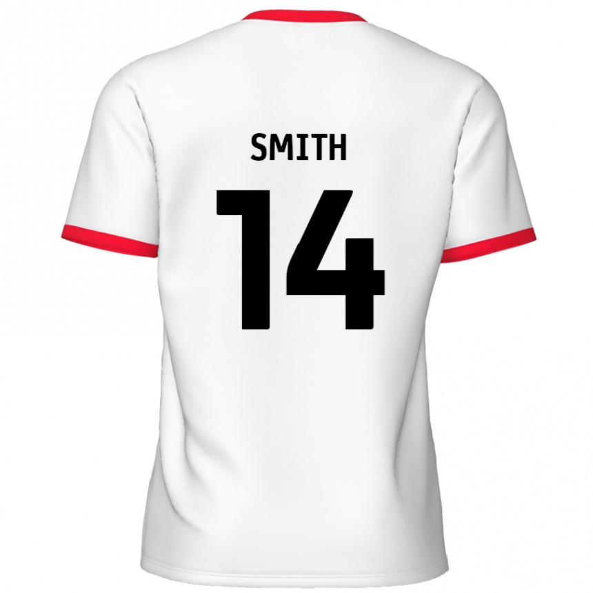 Kids Football Kane Smith #14 White Red Home Jersey 2024/25 T-Shirt Canada