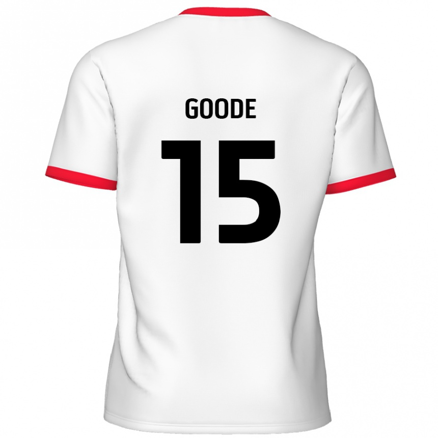 Kids Football Charlie Goode #15 White Red Home Jersey 2024/25 T-Shirt Canada