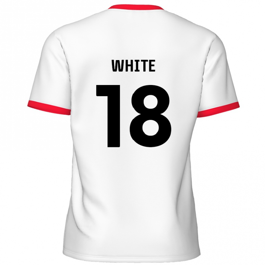 Kids Football Harvey White #18 White Red Home Jersey 2024/25 T-Shirt Canada