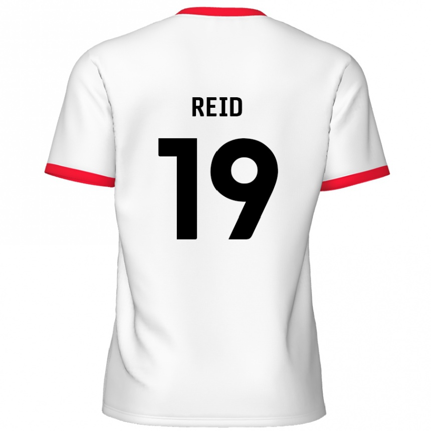 Kids Football Jamie Reid #19 White Red Home Jersey 2024/25 T-Shirt Canada