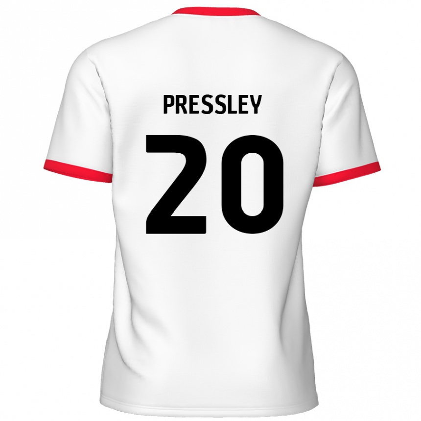 Kids Football Aaron Pressley #20 White Red Home Jersey 2024/25 T-Shirt Canada