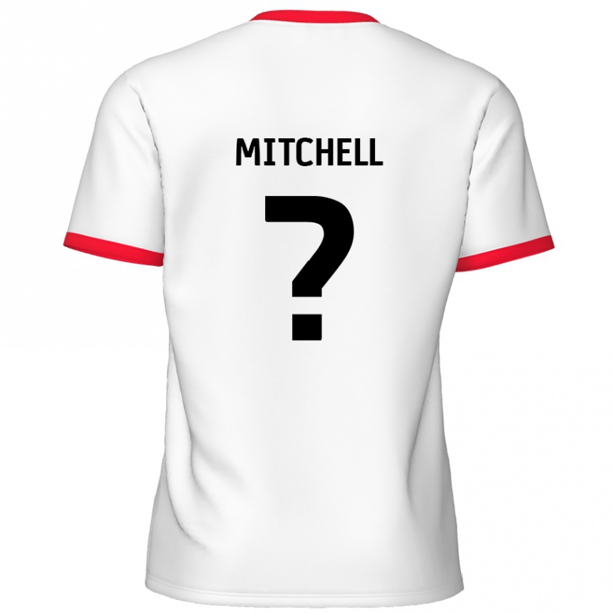 Kids Football Rylee Mitchell #0 White Red Home Jersey 2024/25 T-Shirt Canada