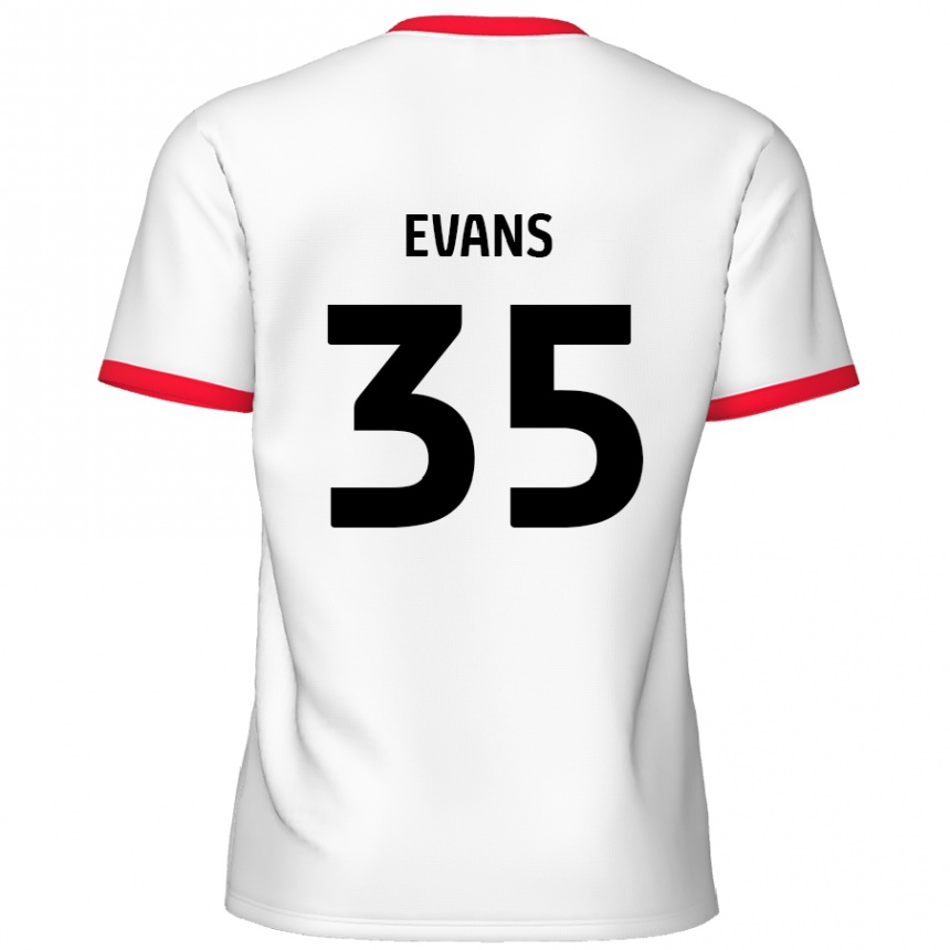 Kids Football Makise Evans #35 White Red Home Jersey 2024/25 T-Shirt Canada