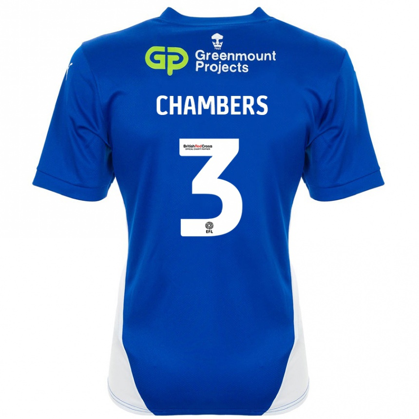 Enfant Football Maillot Luke Chambers #3 Bleu Blanc Tenues Domicile 2024/25 Canada