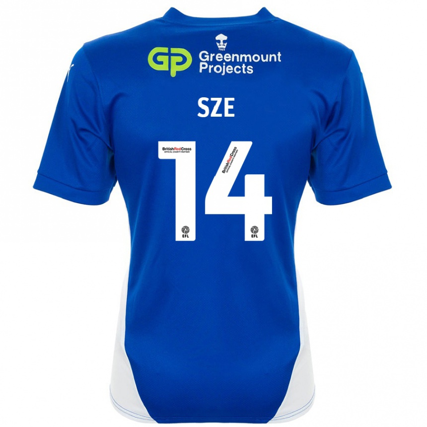 Enfant Football Maillot Chris Sze #14 Bleu Blanc Tenues Domicile 2024/25 Canada