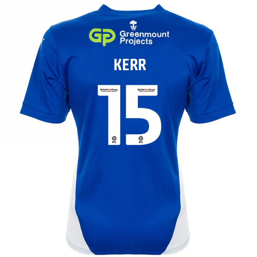 Enfant Football Maillot Jason Kerr #15 Bleu Blanc Tenues Domicile 2024/25 Canada