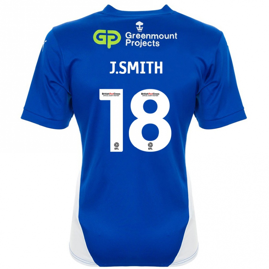 Enfant Football Maillot Jonny Smith #18 Bleu Blanc Tenues Domicile 2024/25 Canada