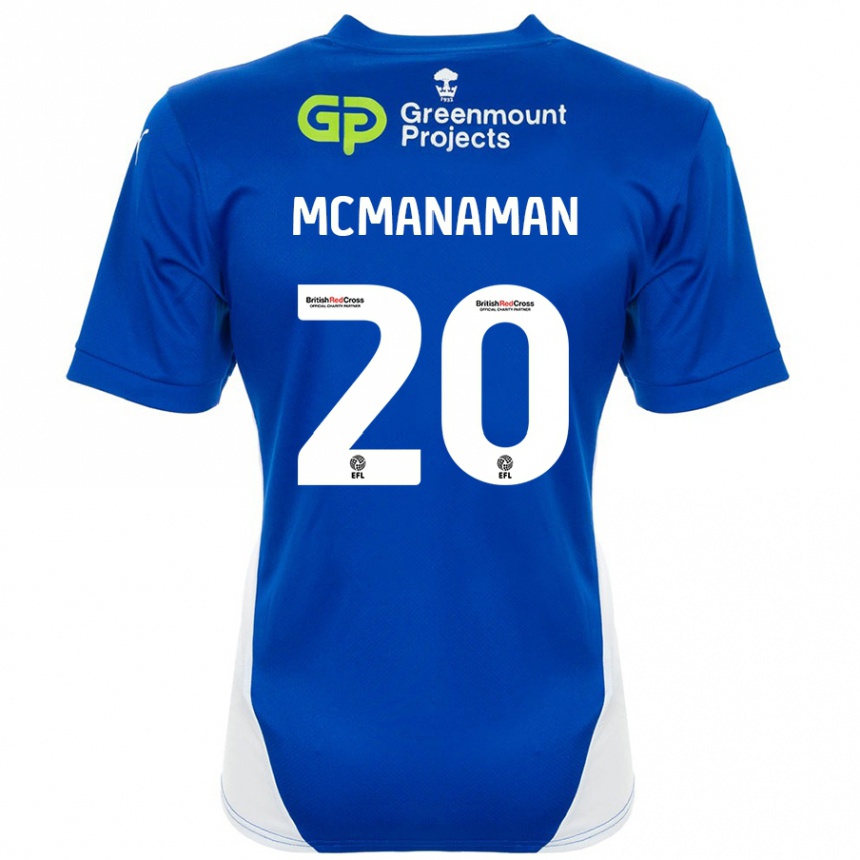 Kids Football Callum Mcmanaman #20 Blue White Home Jersey 2024/25 T-Shirt Canada