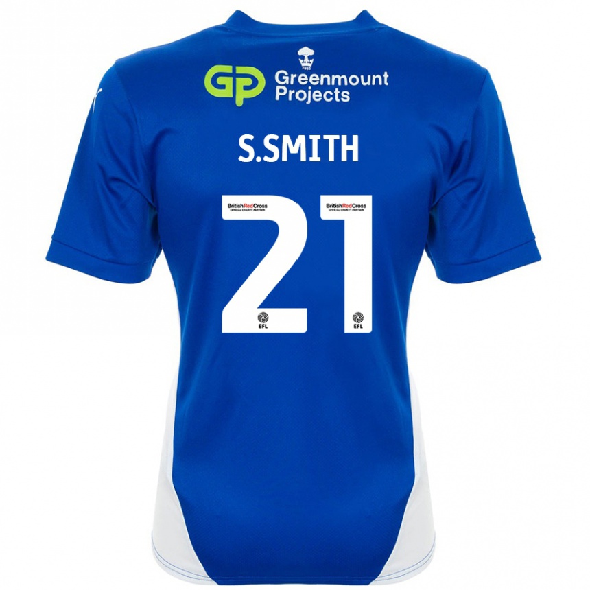 Enfant Football Maillot Scott Smith #21 Bleu Blanc Tenues Domicile 2024/25 Canada