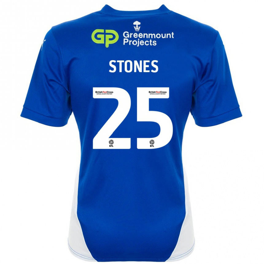 Enfant Football Maillot Josh Stones #25 Bleu Blanc Tenues Domicile 2024/25 Canada