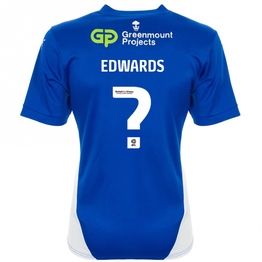 Enfant Football Maillot Christy Edwards #0 Bleu Blanc Tenues Domicile 2024/25 Canada