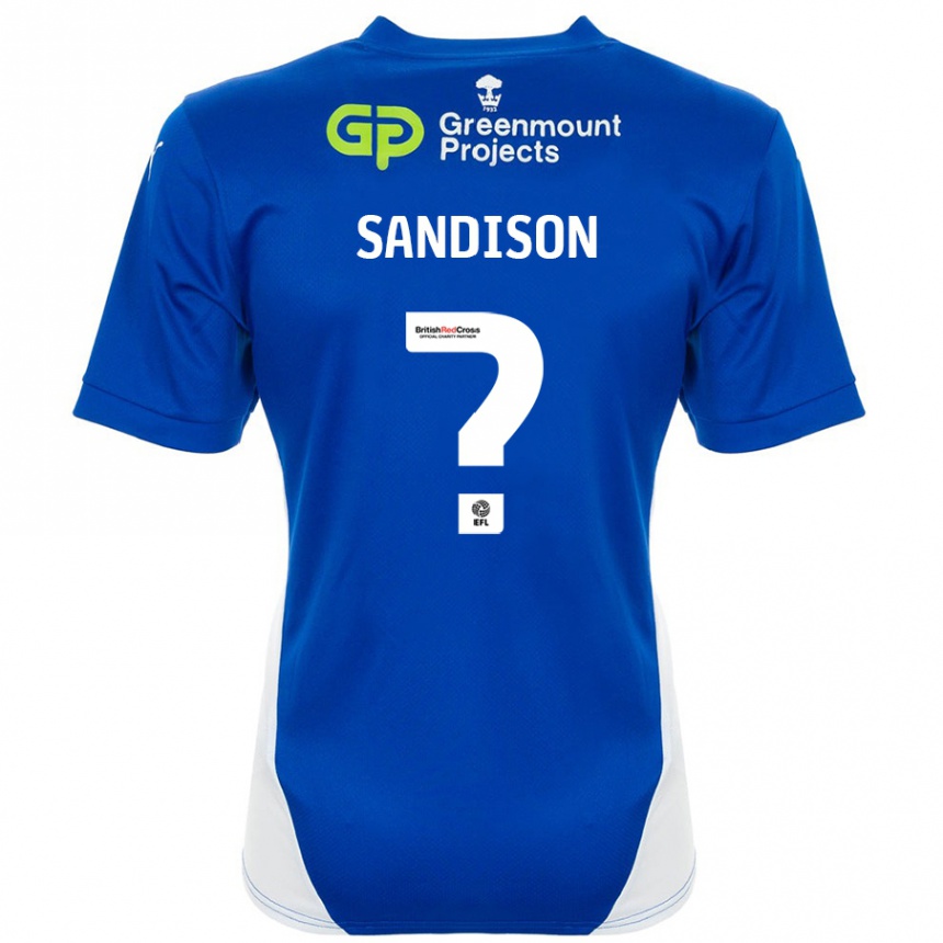 Kids Football Nathan Sandison #0 Blue White Home Jersey 2024/25 T-Shirt Canada