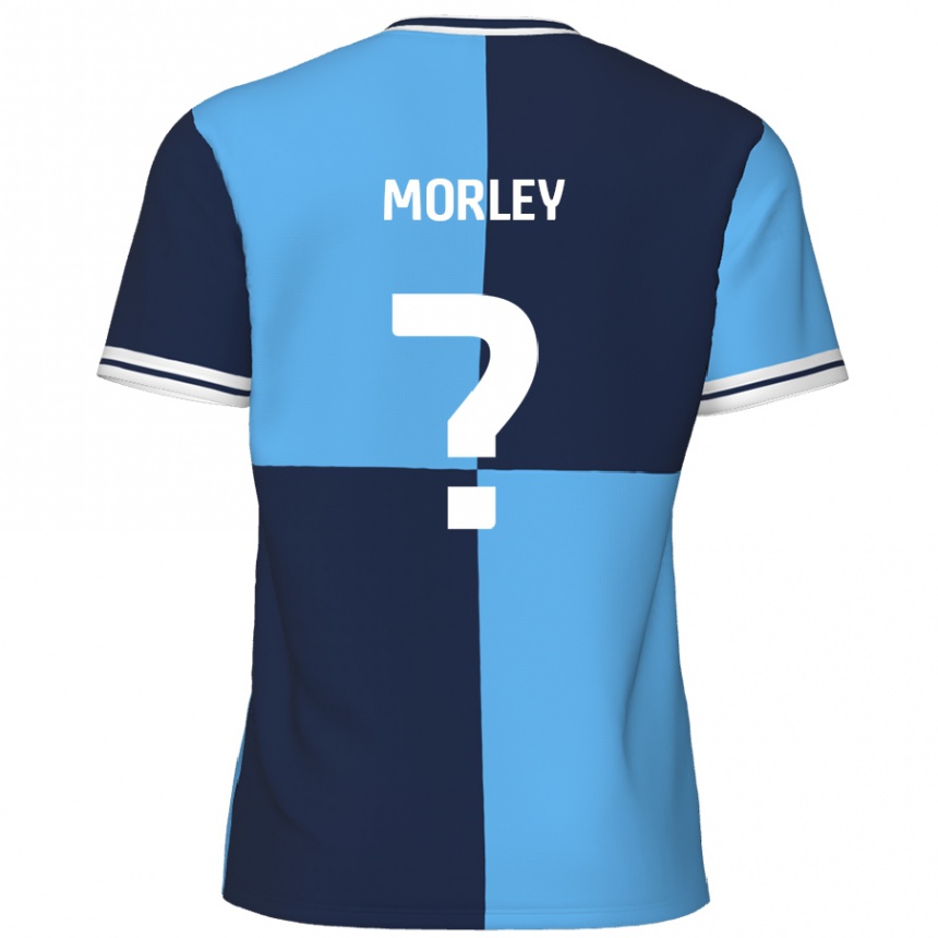 Kids Football Aaron Morley #0 Sky Blue Dark Blue Home Jersey 2024/25 T-Shirt Canada