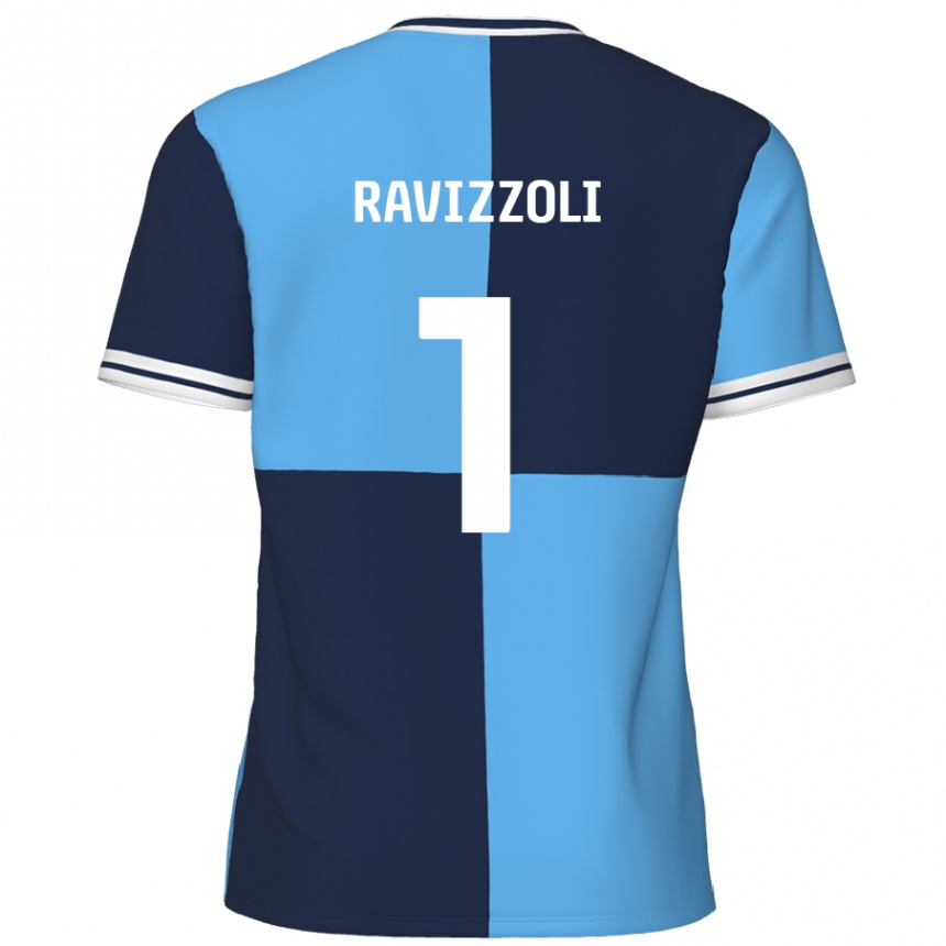 Kids Football Franco Ravizzoli #1 Sky Blue Dark Blue Home Jersey 2024/25 T-Shirt Canada