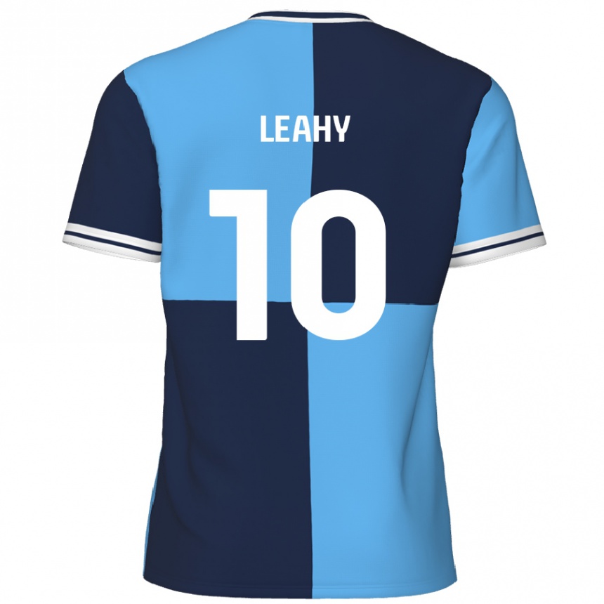 Kids Football Luke Leahy #10 Sky Blue Dark Blue Home Jersey 2024/25 T-Shirt Canada