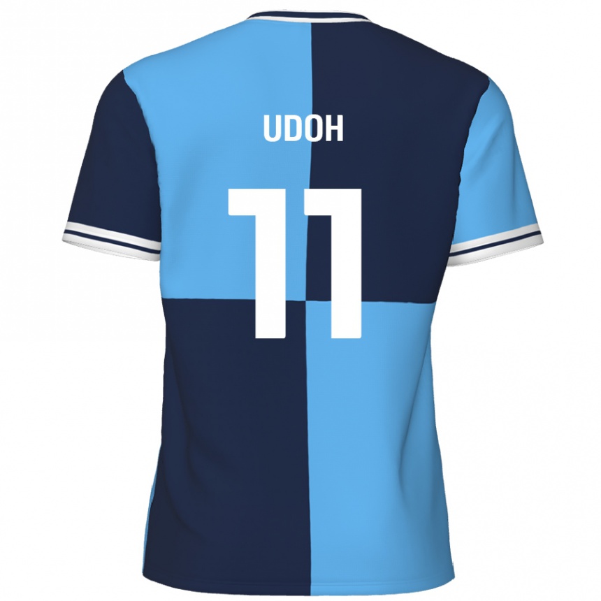 Kids Football Daniel Udoh #11 Sky Blue Dark Blue Home Jersey 2024/25 T-Shirt Canada