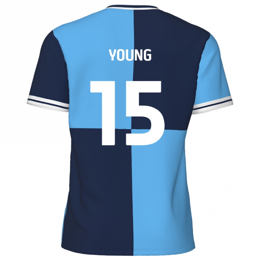 Kids Football Jack Young #15 Sky Blue Dark Blue Home Jersey 2024/25 T-Shirt Canada