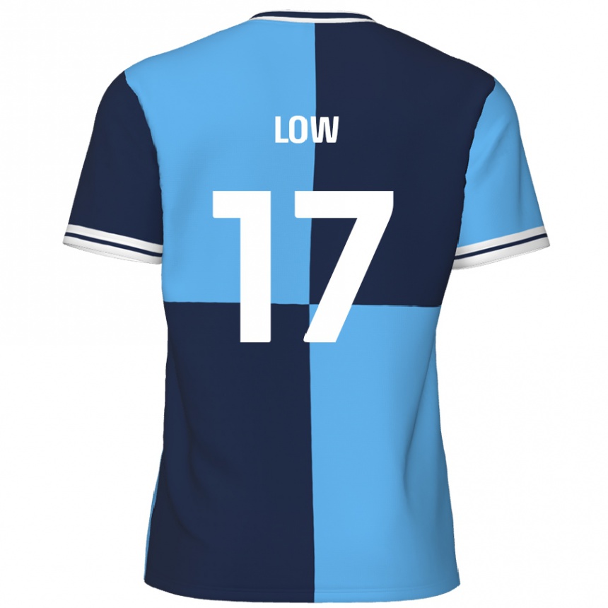 Kids Football Joe Low #17 Sky Blue Dark Blue Home Jersey 2024/25 T-Shirt Canada