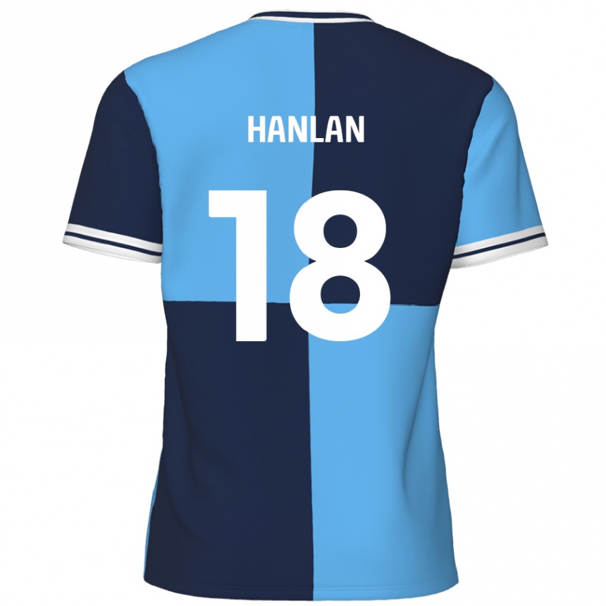 Kids Football Brandon Hanlan #18 Sky Blue Dark Blue Home Jersey 2024/25 T-Shirt Canada