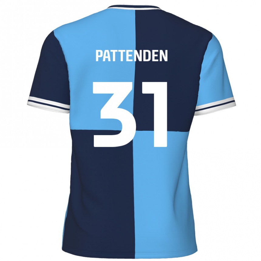 Kids Football Jasper Pattenden #31 Sky Blue Dark Blue Home Jersey 2024/25 T-Shirt Canada