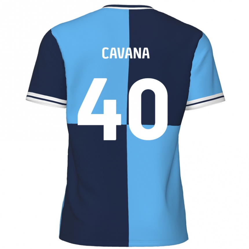 Kids Football Max Cavana #40 Sky Blue Dark Blue Home Jersey 2024/25 T-Shirt Canada