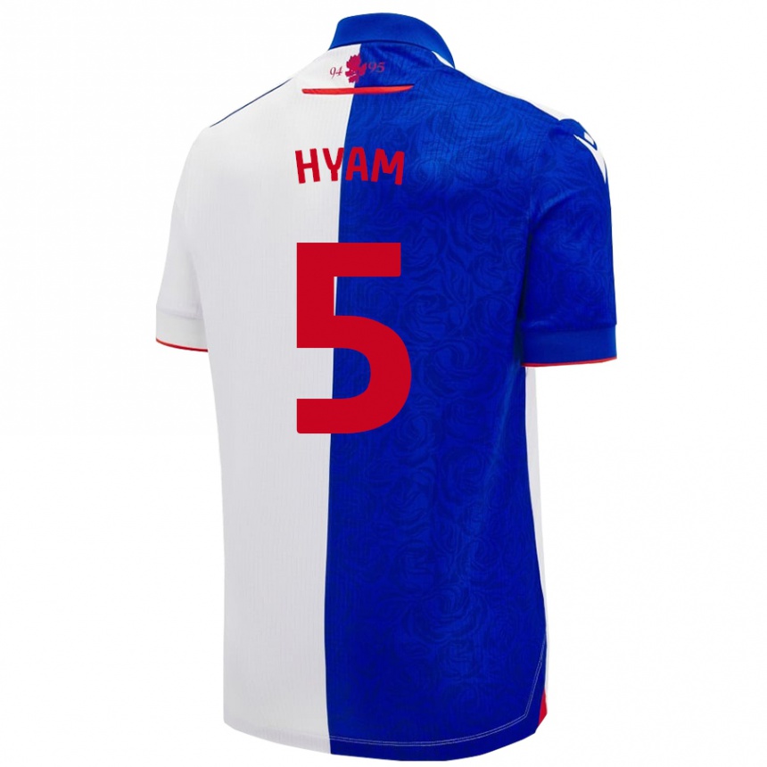 Kids Football Dominic Hyam #5 Sky Blue White Home Jersey 2024/25 T-Shirt Canada