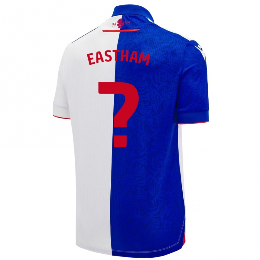 Kids Football Jordan Eastham #0 Sky Blue White Home Jersey 2024/25 T-Shirt Canada