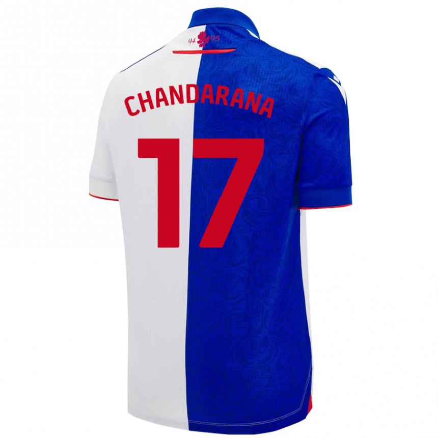 Kids Football Millie Chandarana #17 Sky Blue White Home Jersey 2024/25 T-Shirt Canada