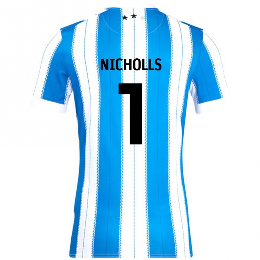 Kids Football Lee Nicholls #1 Blue White Home Jersey 2024/25 T-Shirt Canada