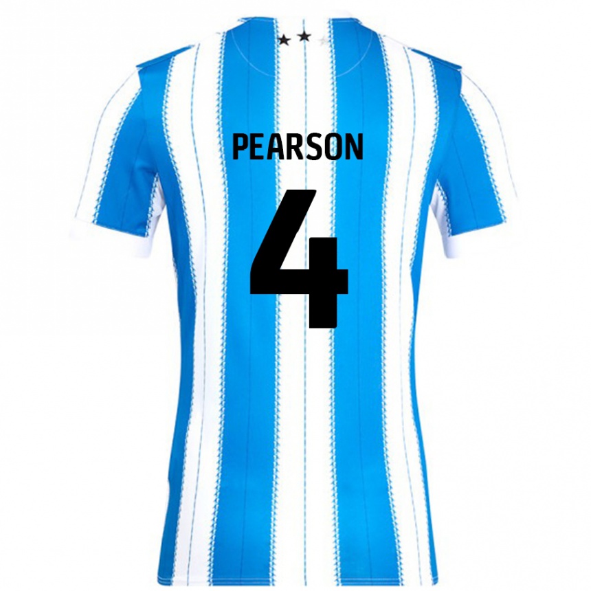 Kids Football Matty Pearson #4 Blue White Home Jersey 2024/25 T-Shirt Canada