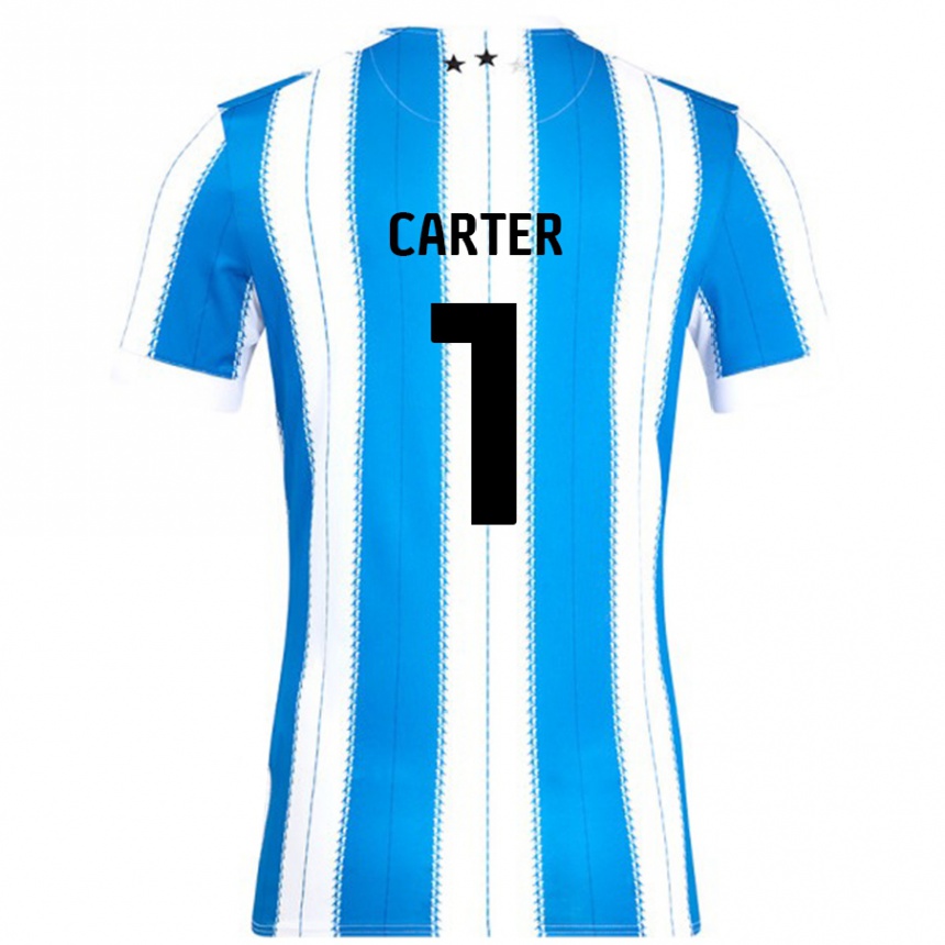 Kids Football Laura Carter #1 Blue White Home Jersey 2024/25 T-Shirt Canada