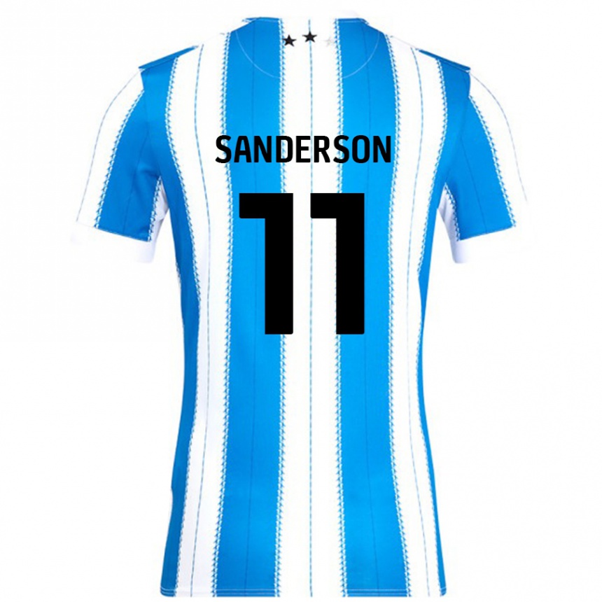 Kids Football Brittany Sanderson #11 Blue White Home Jersey 2024/25 T-Shirt Canada