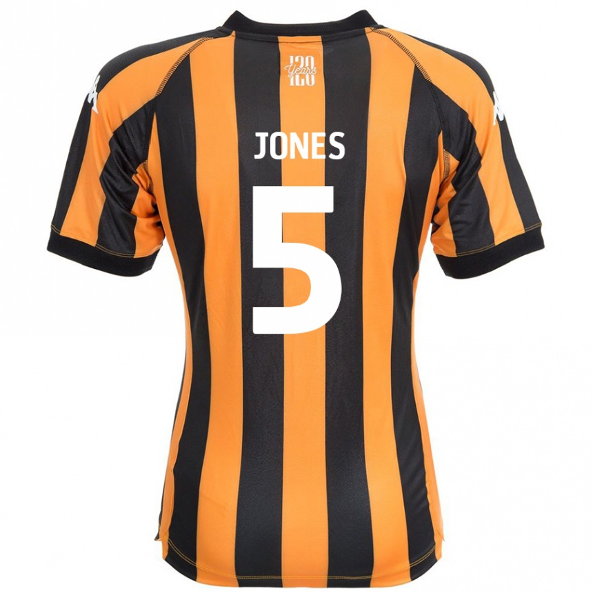 Kids Football Alfie Jones #5 Black Amber Home Jersey 2024/25 T-Shirt Canada