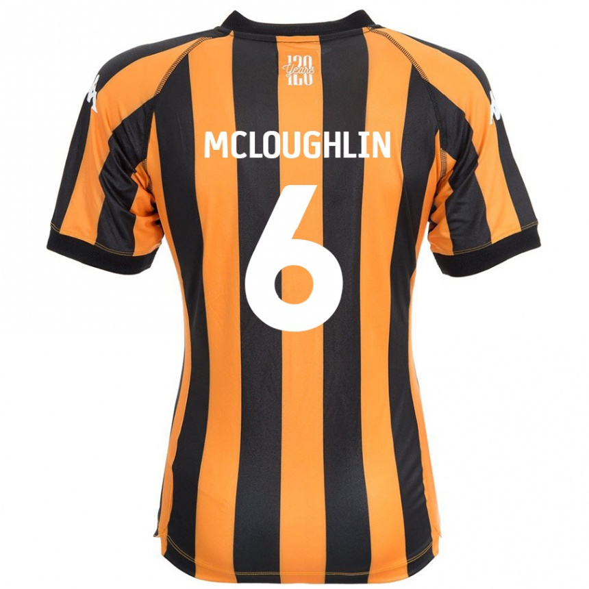 Kids Football Sean Mcloughlin #6 Black Amber Home Jersey 2024/25 T-Shirt Canada